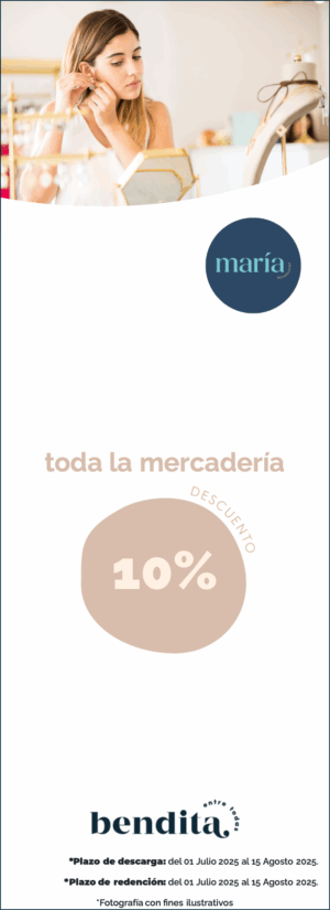 maría accessories: 10% off en toda la mercadería