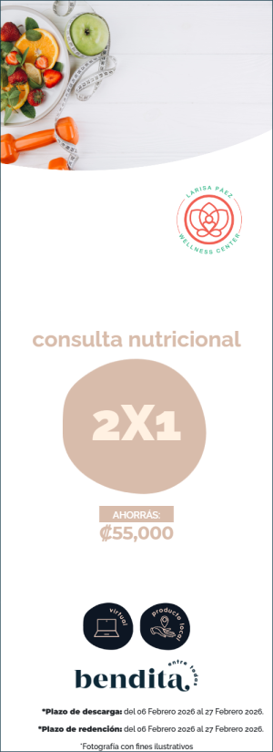 Larisa Páez Wellness Center: 2x1 en consulta nutricional