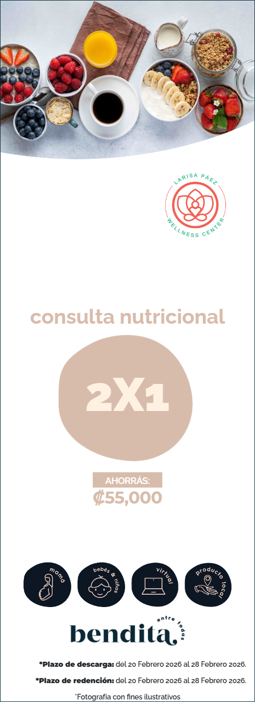 Larisa Páez Wellness Center: 2x1 en consulta nutricional