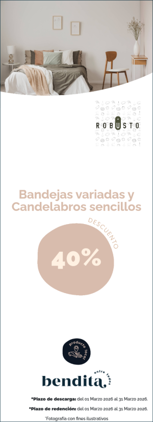 Robusto: Bandejas y candelabros con 40% Off